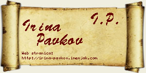 Irina Pavkov vizit kartica